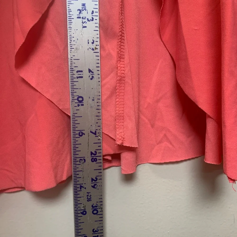 Claudia Richard Cardigan Womens Small Coral Excellent Draped Waterfall Tiered
